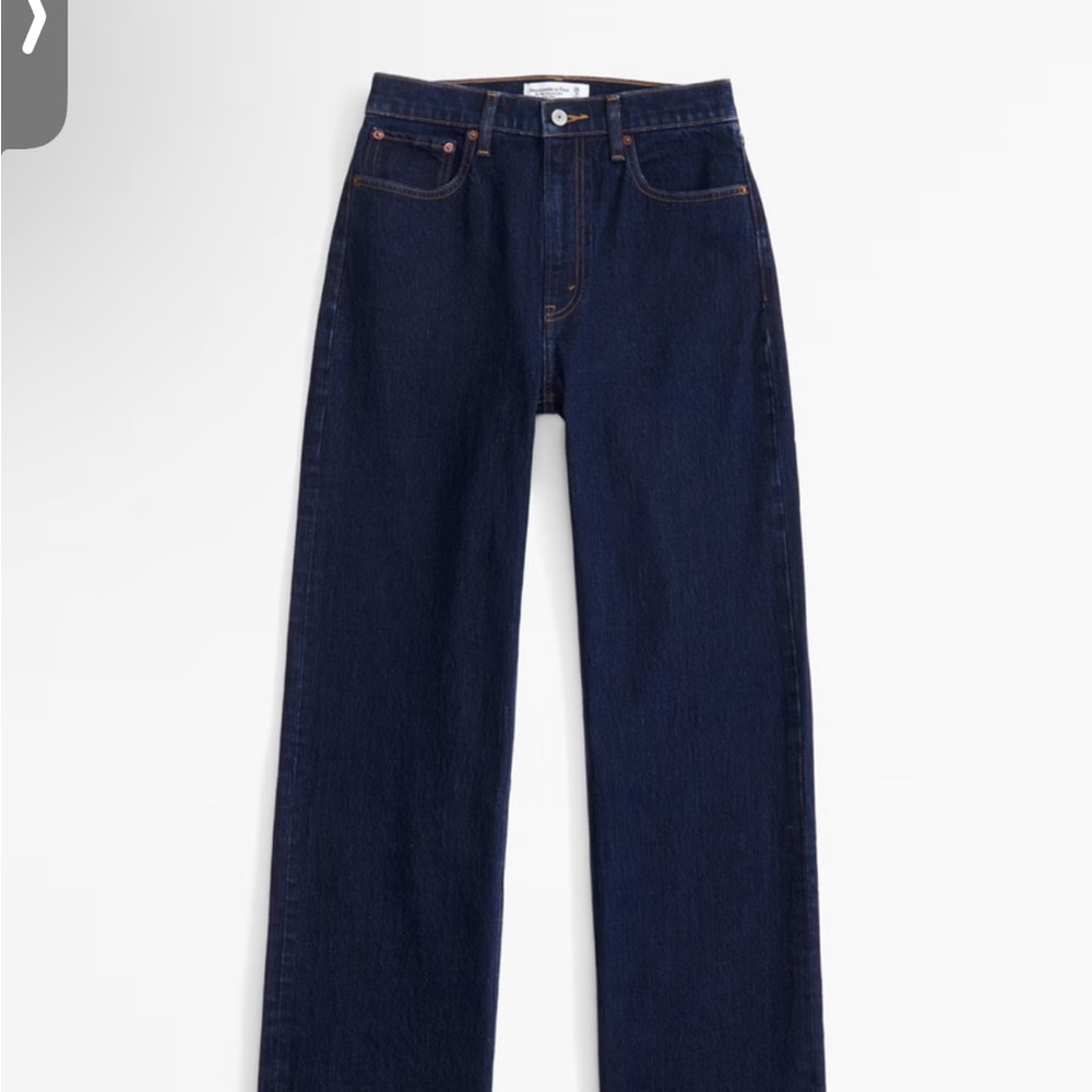 A&F The 90s Relaxed Straight High Rise Dark Wash